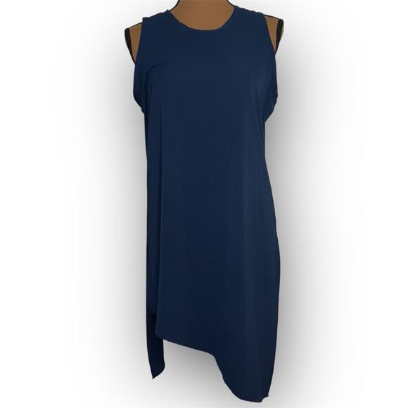 Spense Asymmetrical Navy Blue Sleeveless Tunic Tank Top Blouse, Women’s Medium - Picture 2 of 11
